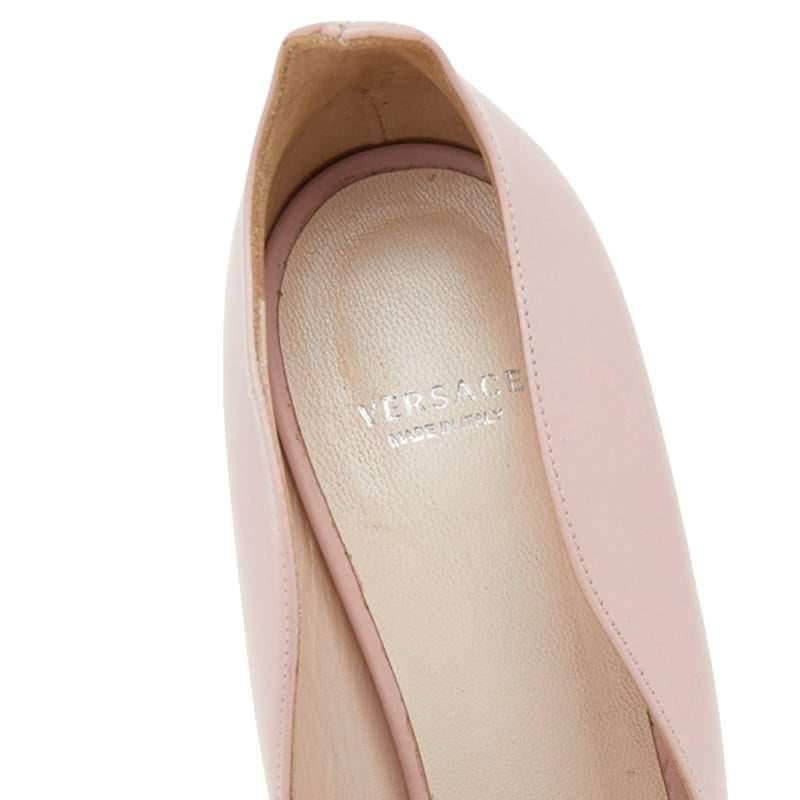 Versace Pink Leather Pointed Toe Pumps Size 40 2