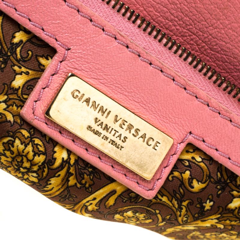 Versace Pink Leather Talia Vanitas Shoulder Bag 2