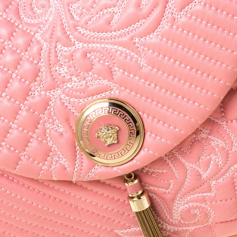 Versace Pink Leather Talia Vanitas Shoulder Bag 4