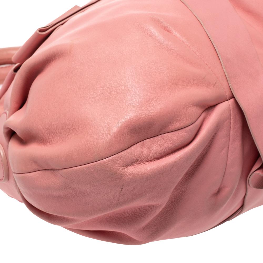 Women's Versace Pink Leather Venita Bow Satchel