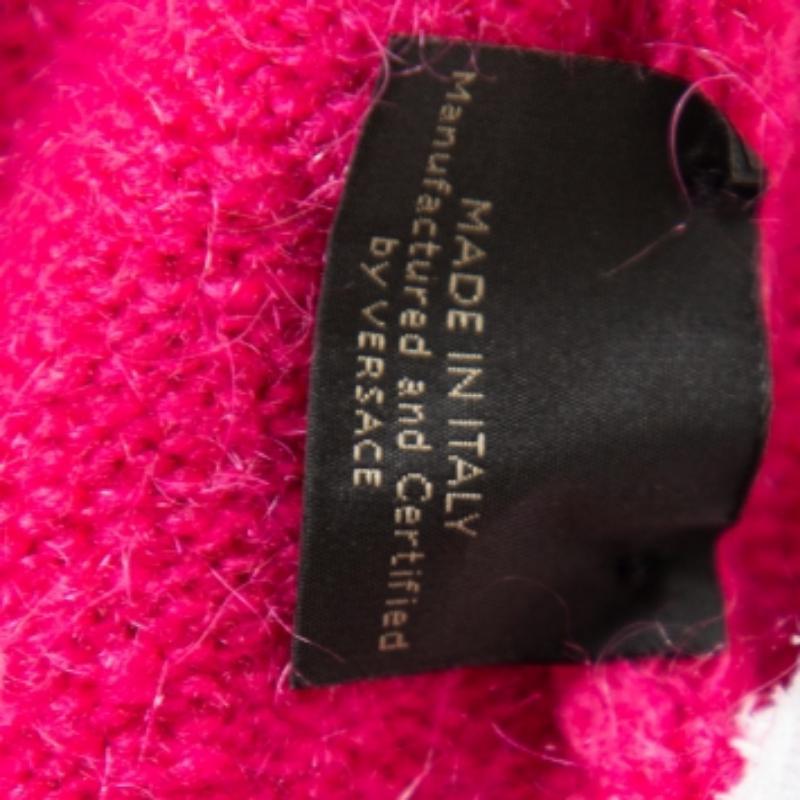 Versace Pink Mohair High Neck Sleeveless Tank Top M For Sale 1