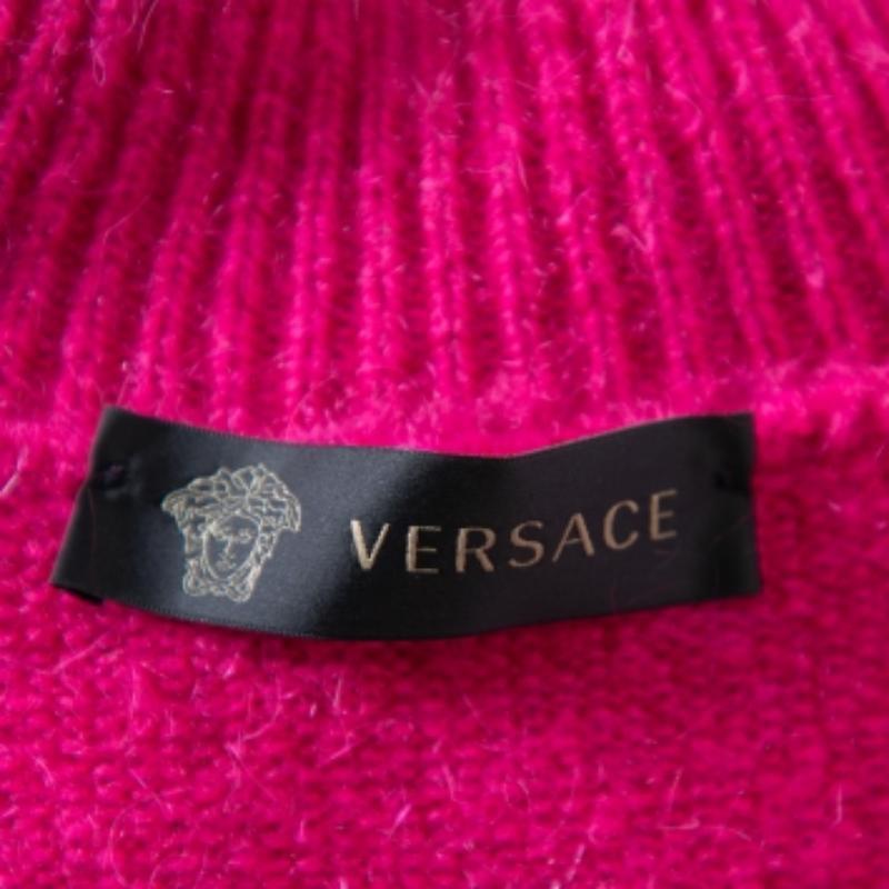 Versace Pink Mohair High Neck Sleeveless Tank Top M For Sale 3
