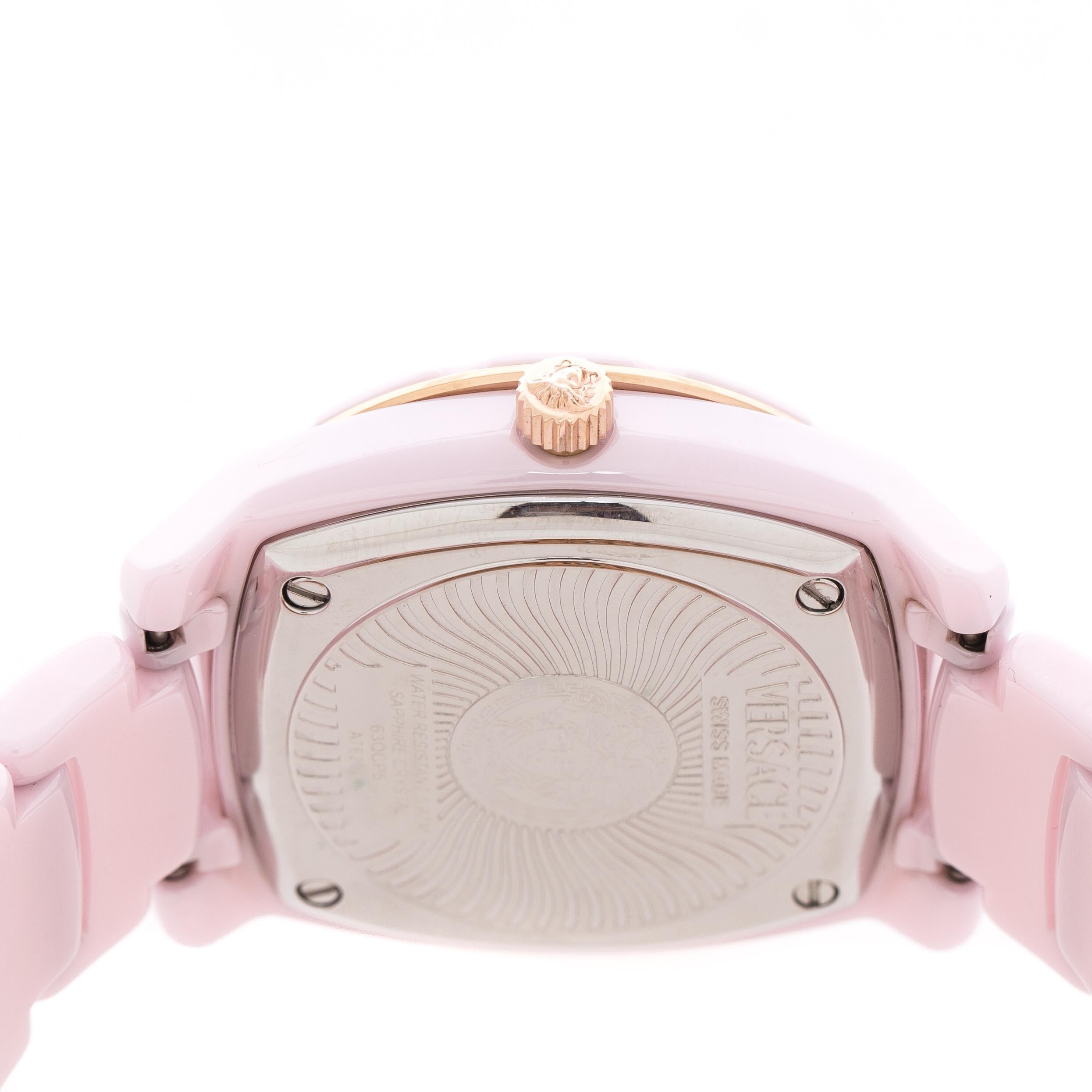 Contemporary Versace Pink Mother of Pearl Pink DV One 63QCP5 Women's Wristwatch 35 mm