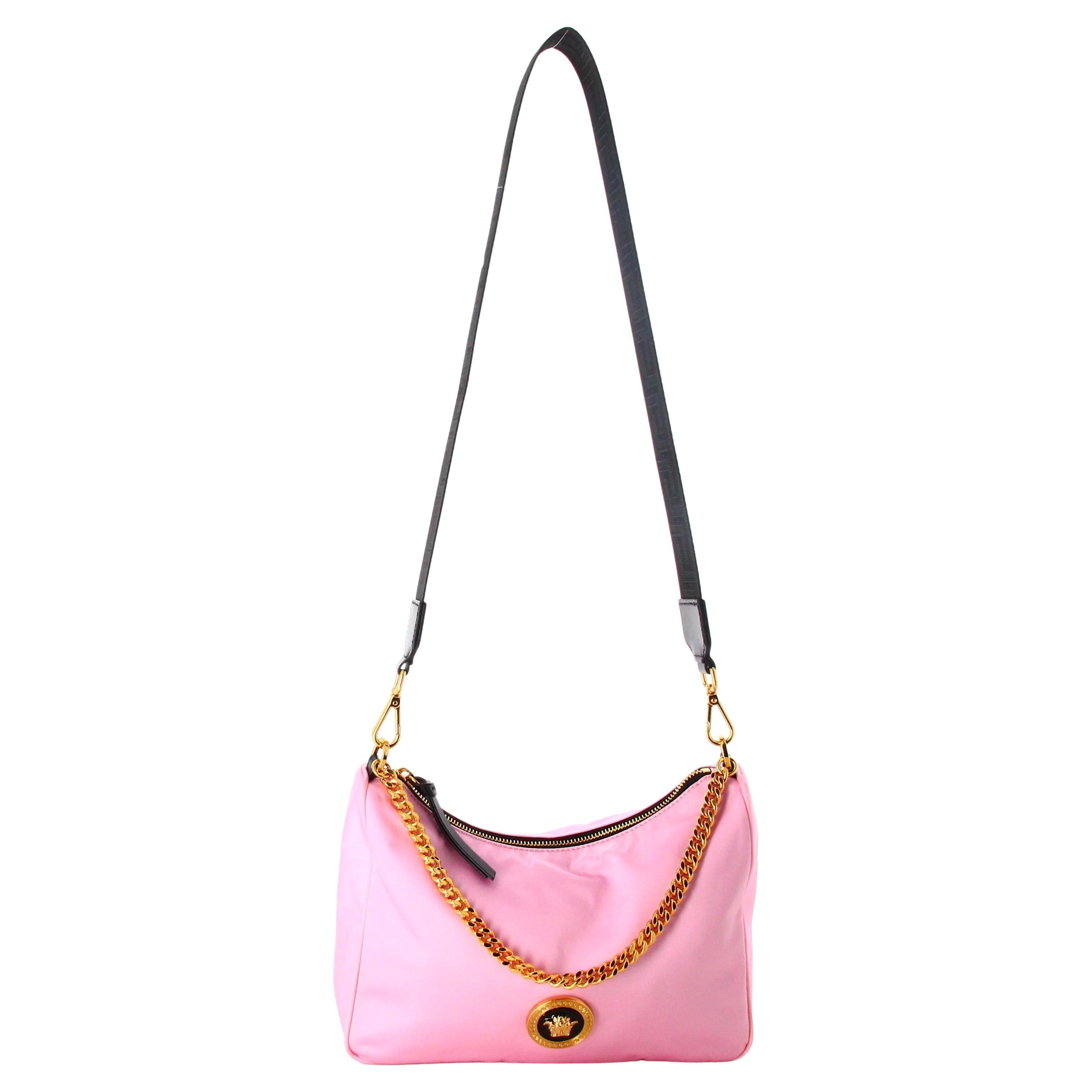 Versace Pink Fabric Shoulder Bag