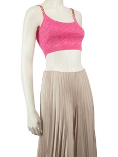 Versace Pink Paradise Medusa 95' Knit Crop Top Size XS