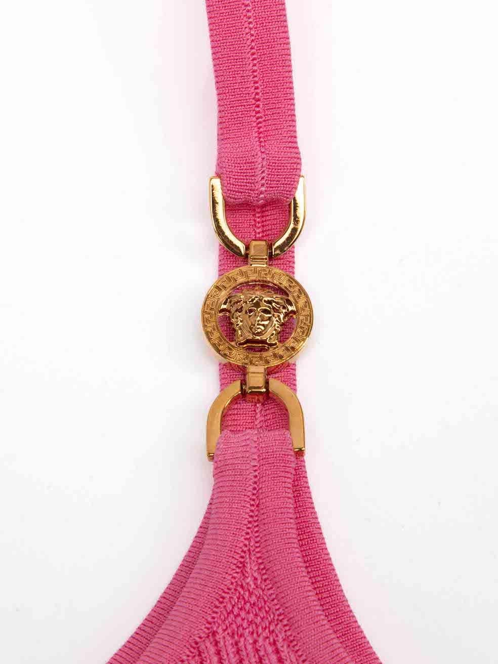 Women's Versace Pink Paradise Medusa 95' Knit Crop Top Size XS For Sale