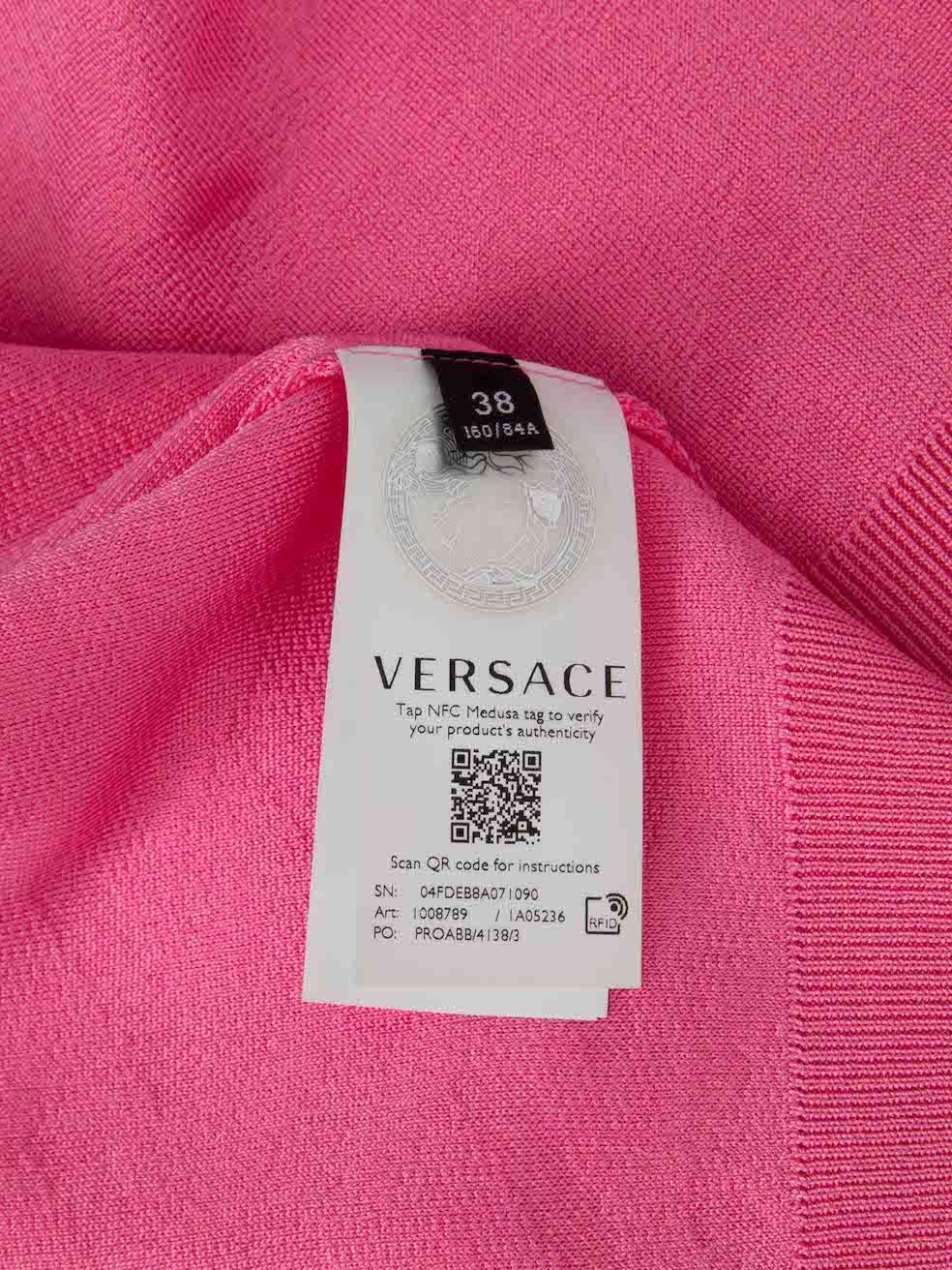 Versace Pink Paradise Medusa 95' Knit Crop Top Size XS For Sale 3