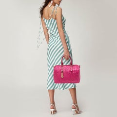 Versace Pink Patent Leather Boston Bag