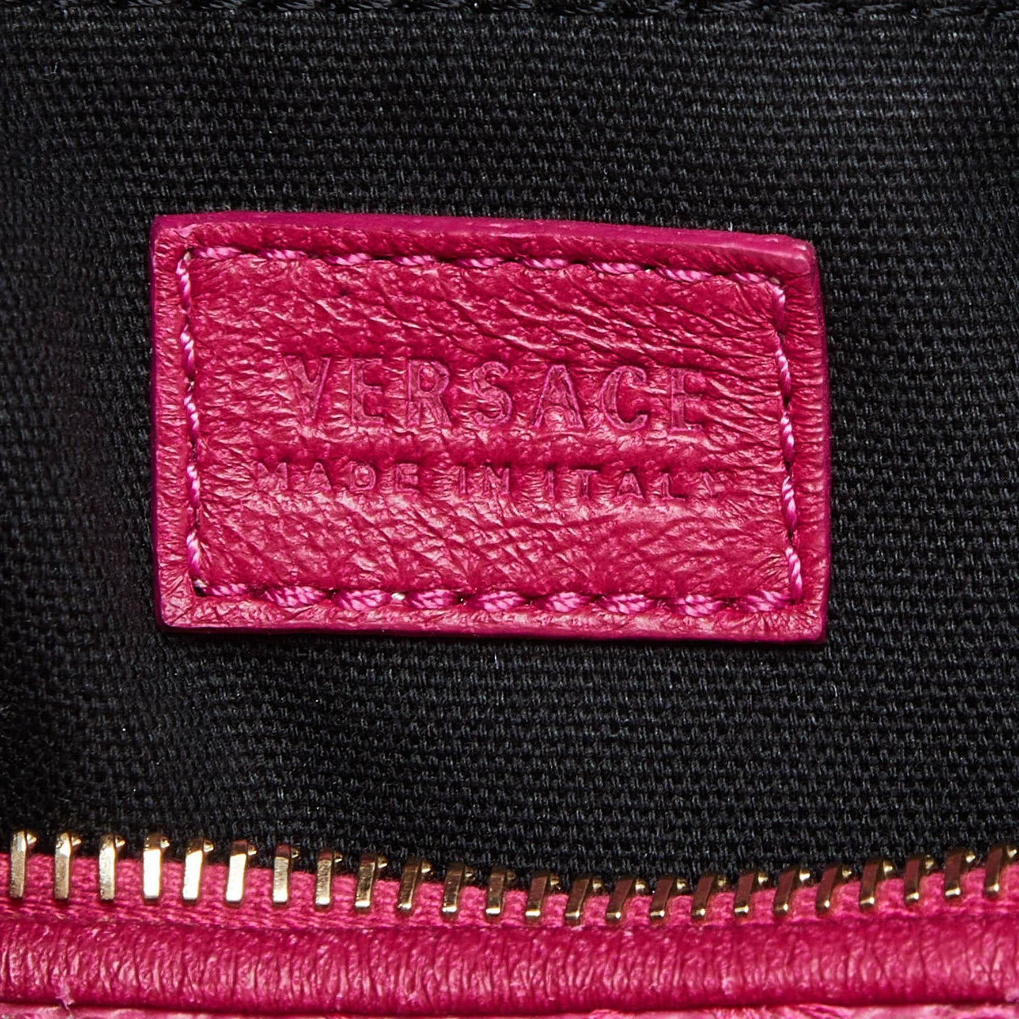 Versace Pink Patent Leather Boston Bag 4