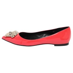 Versace Pink Patent Leather Medusa Ballet Flats Size 38.5