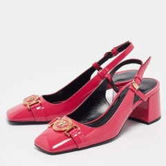 Versace Pink Patent Slingback Pumps Size 36
