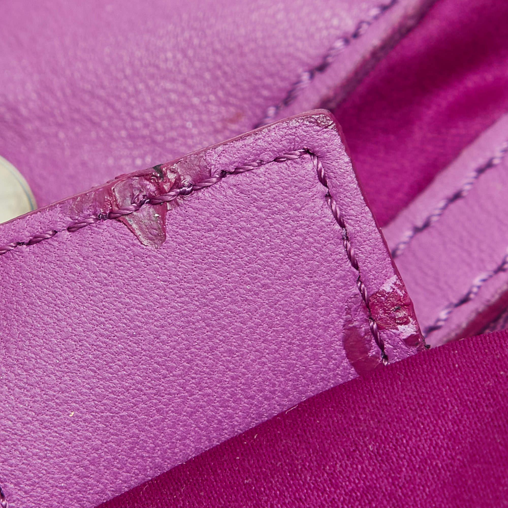 Versace Pink Pleated Leather Chain Satchel 4