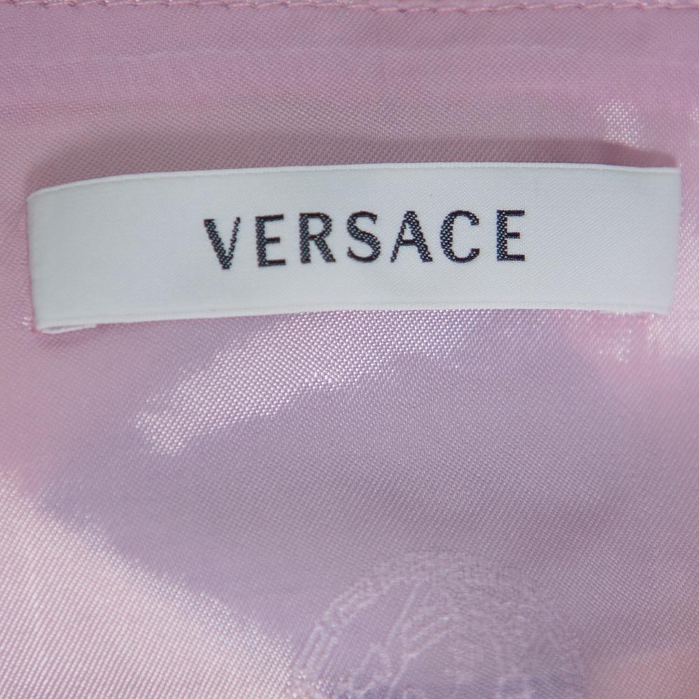 Versace Pink Printed Cotton Mini Skirt M 1