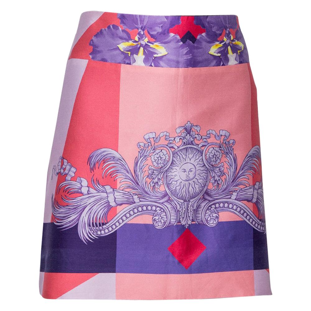 Versace Pink Printed Cotton Mini Skirt M