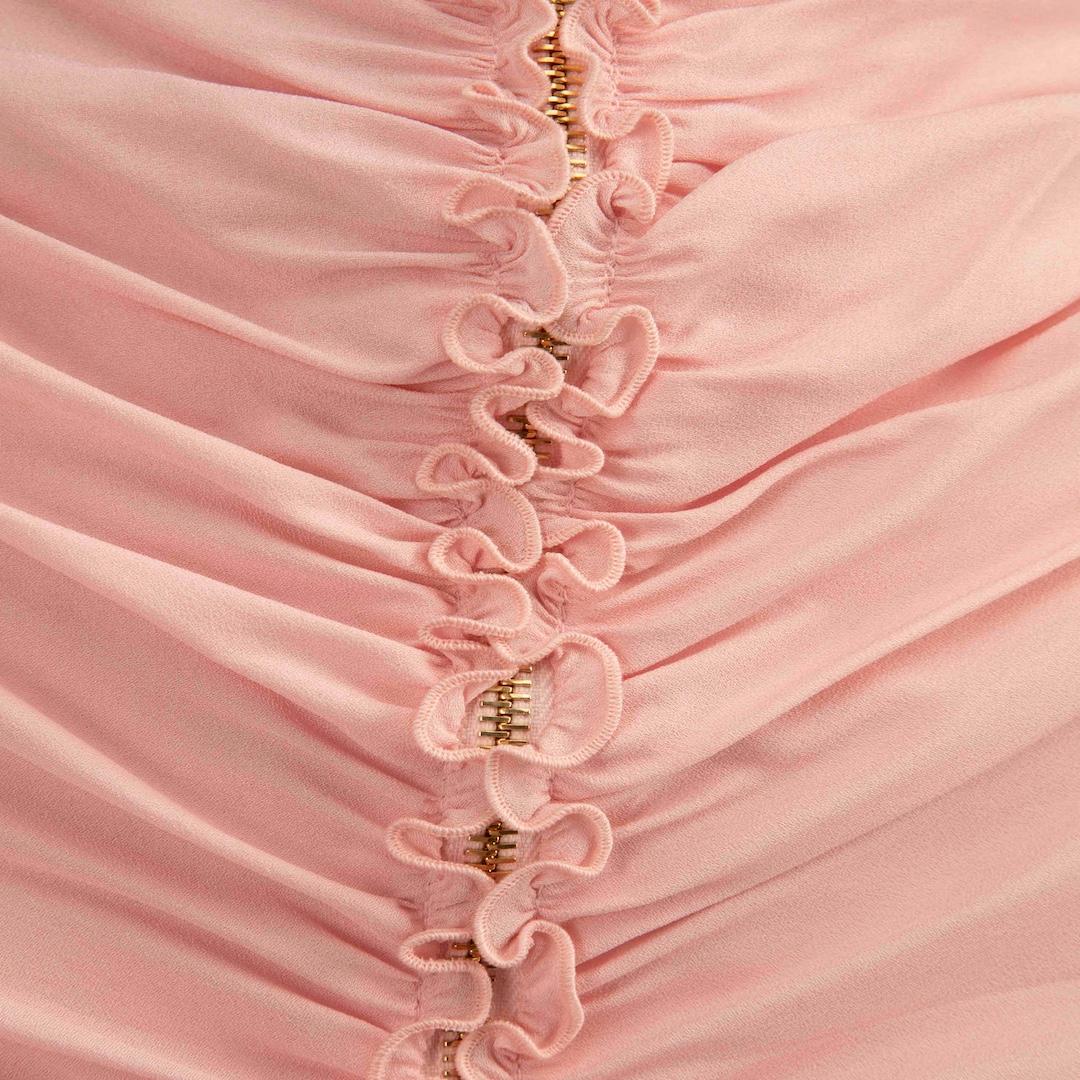 Versace Mini Vestido Rosa Acanalado con Cinturón Talla XS en Excelente estado para la venta en London, GB