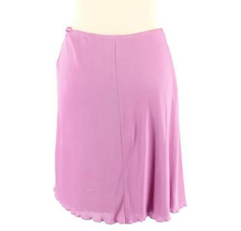 Versace Pink Satin Asymmetric Skirt In Good Condition For Sale In London, GB