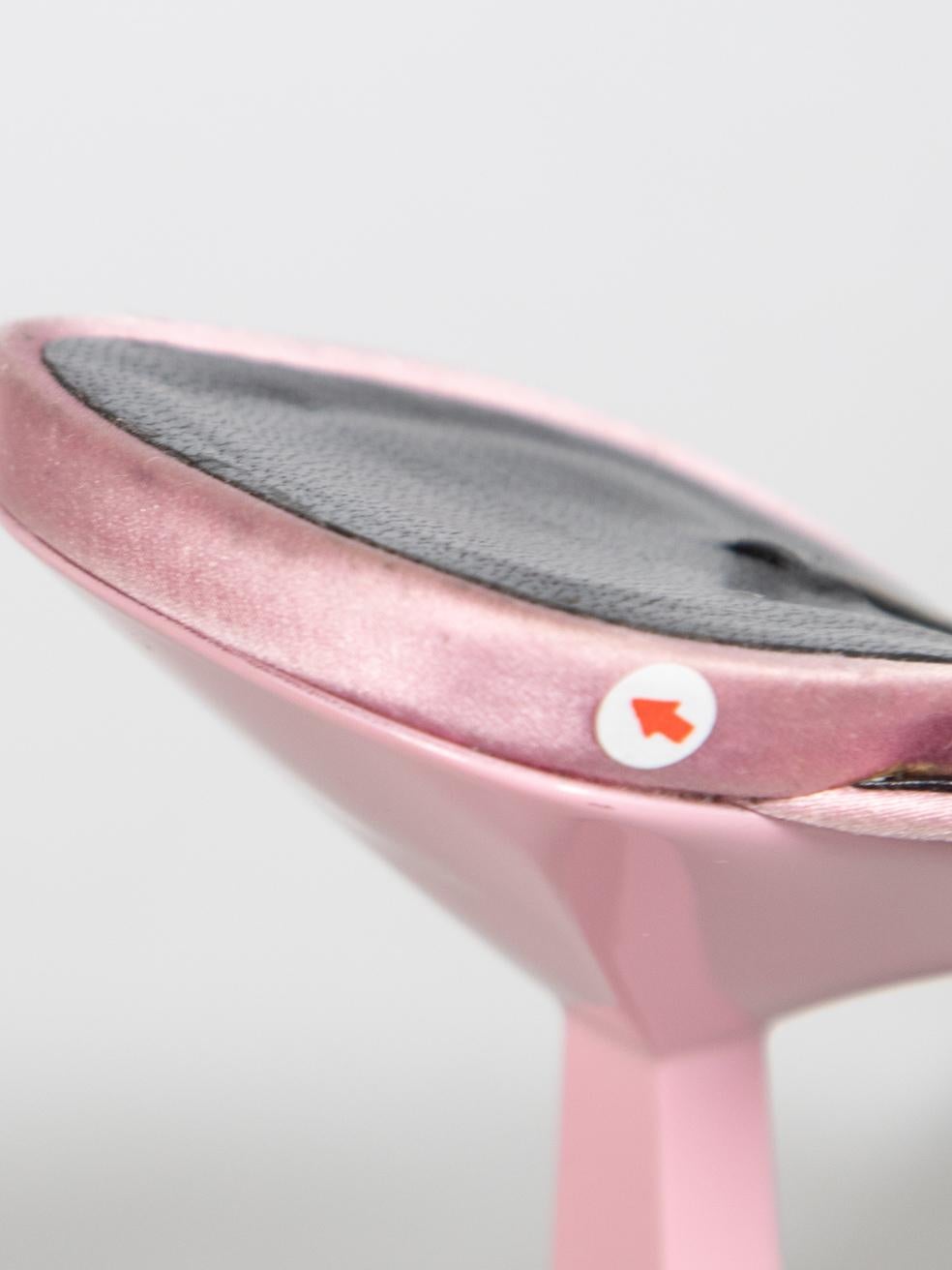 Versace Pink Satin Rhinestone Embellished Mules Size IT 40 For Sale 3