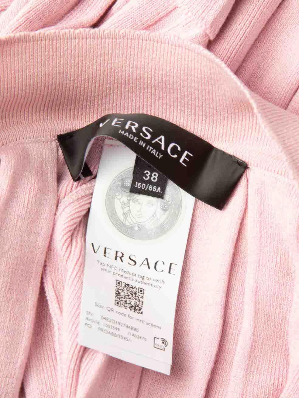 Versace Rosa plissierter Minirock aus Seidenstrick Größe XS Damen im Angebot
