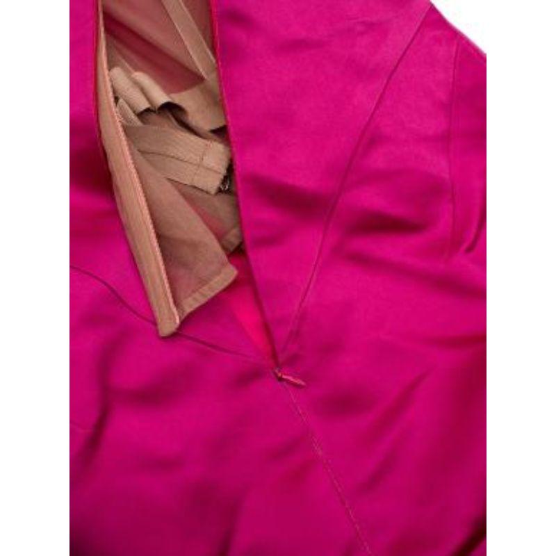 Versace Pink Silk Vintage Strapless Dress For Sale 6