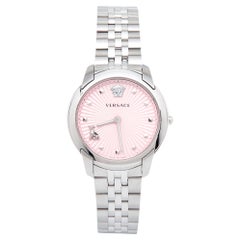 Used Versace Pink Stainless Steel Audrey VELR00419 Women's Wristwatch 38 mm