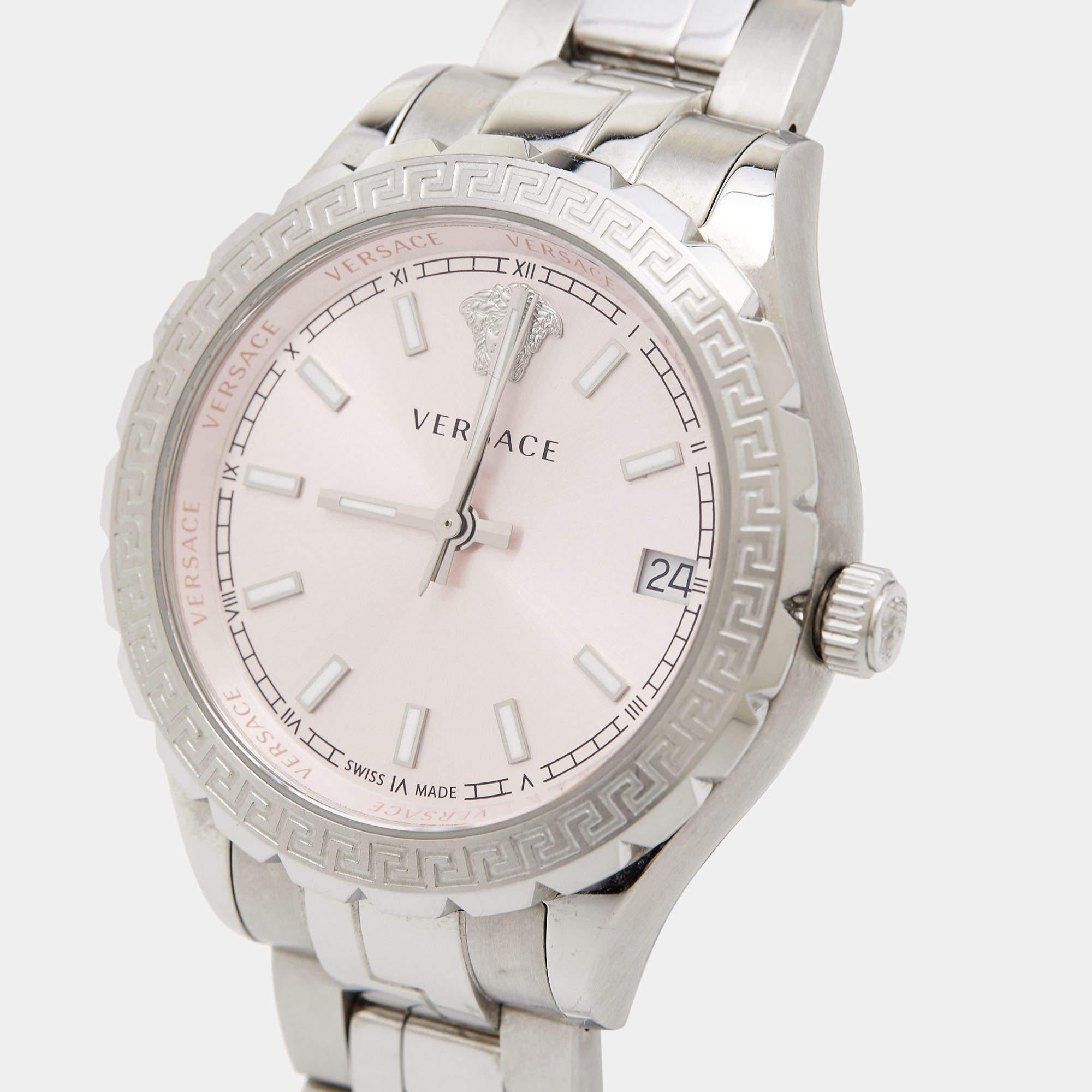 Versace Pink Stainless Steel Hellenyium V12010015 Women's Wristwatch 35 mm 2
