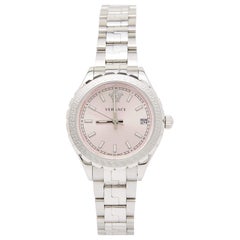 Versace Pink Stainless Steel Hellenyium V12010015 Women's Wristwatch 35 mm
