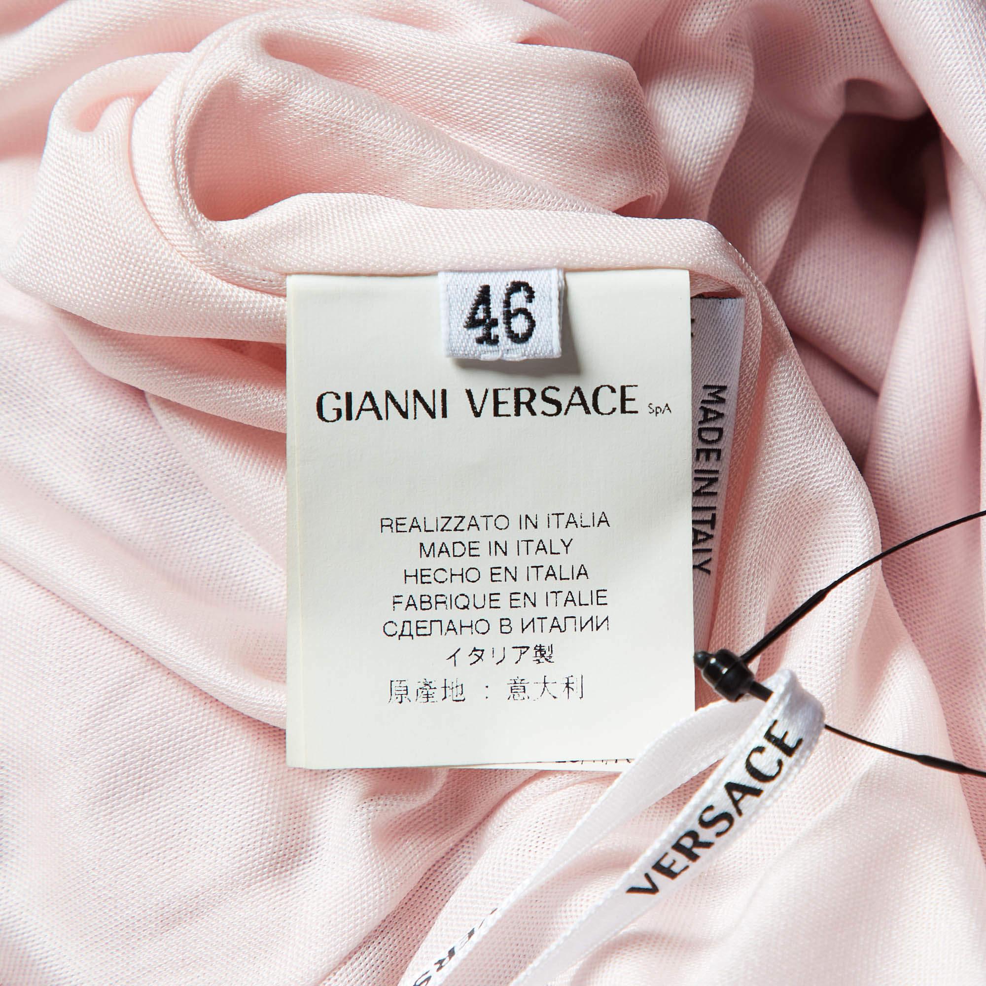 Versace Pink Tie-Dye Jersey Sleeveless Knee Length Dress L 1