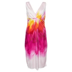 Versace Pink Tie-Dye Jersey Sleeveless Knee Length Dress L