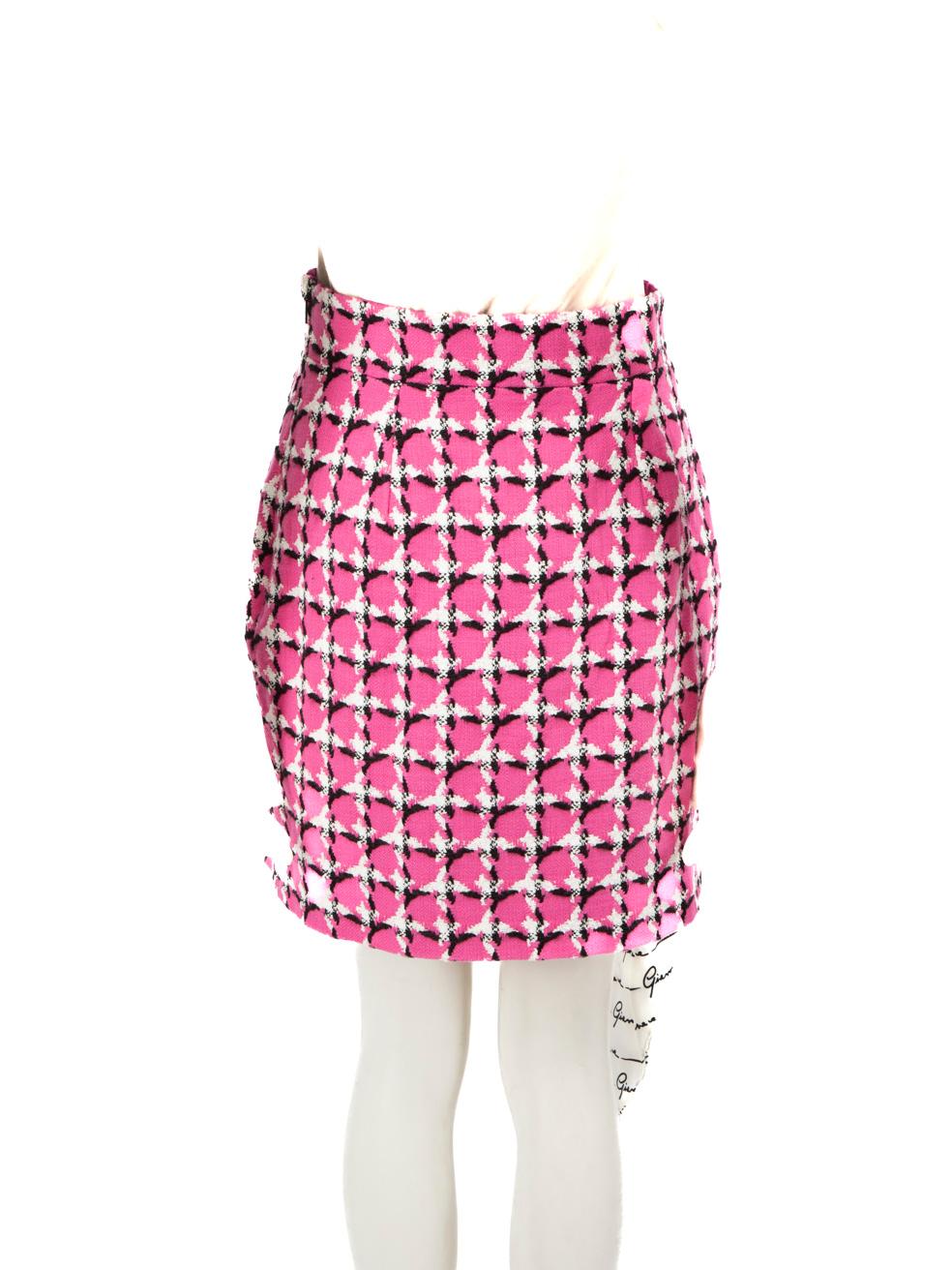Versace Pink Tweed A-Line Mini Skirt Size S In Good Condition For Sale In London, GB