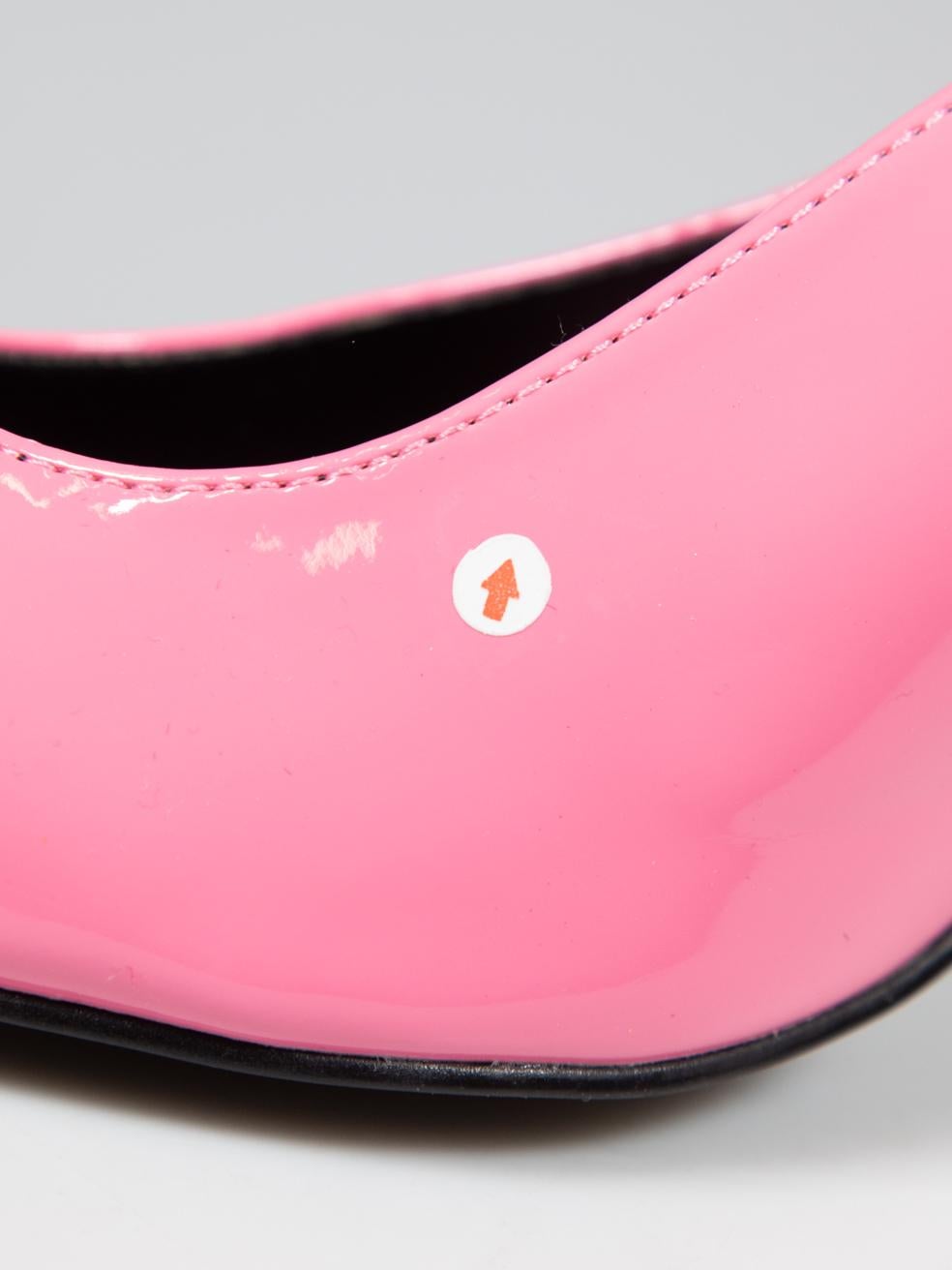 Versace Pink Vegan Patent Leather Point Toe Heels Size IT 39 6