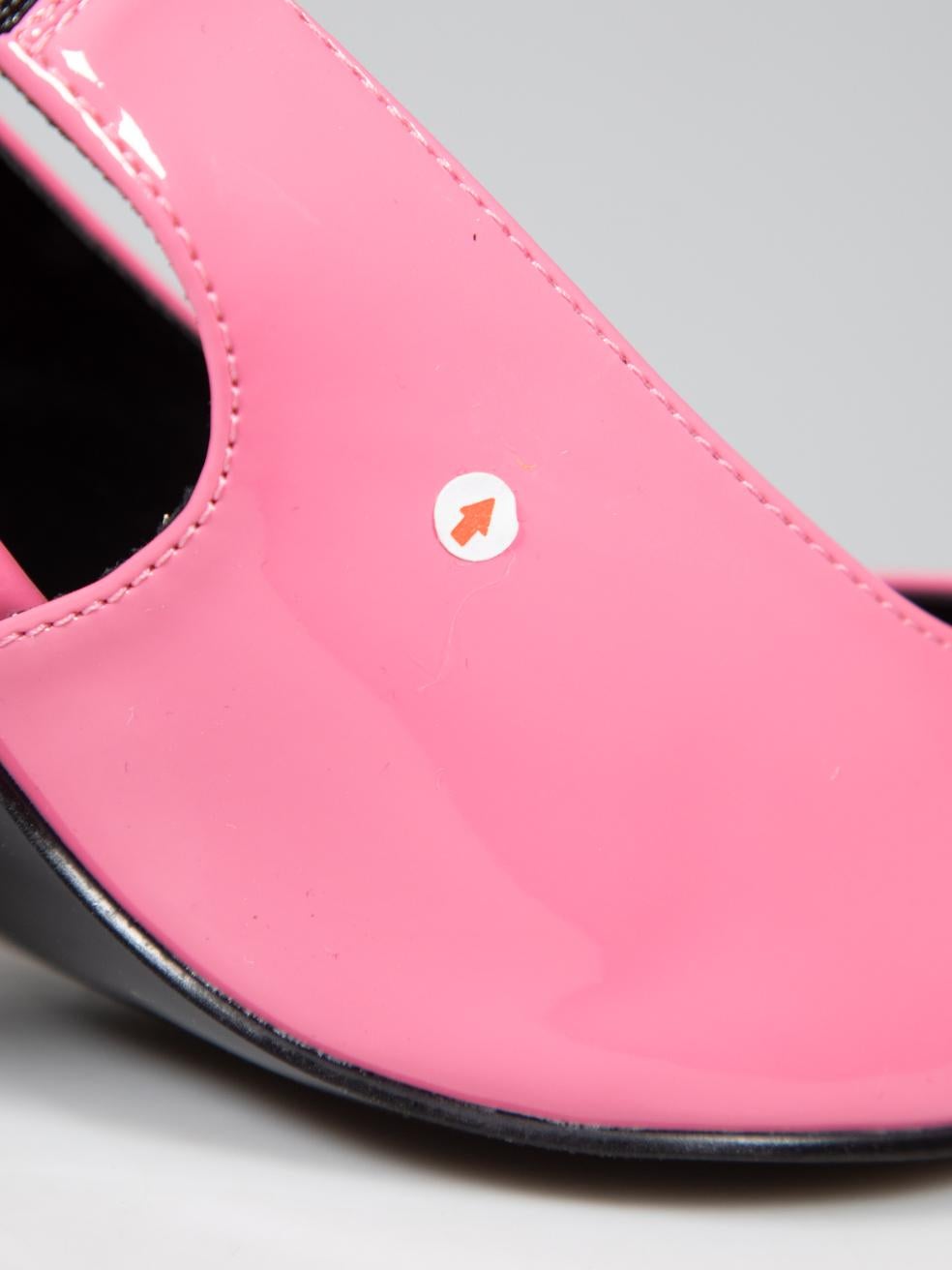 Versace Pink Vegan Patent Leather Point Toe Heels Size IT 39 3