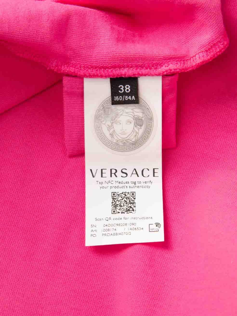 Versace Pink Vintage Wash Effect Logo T-Shirt Size XS For Sale 2