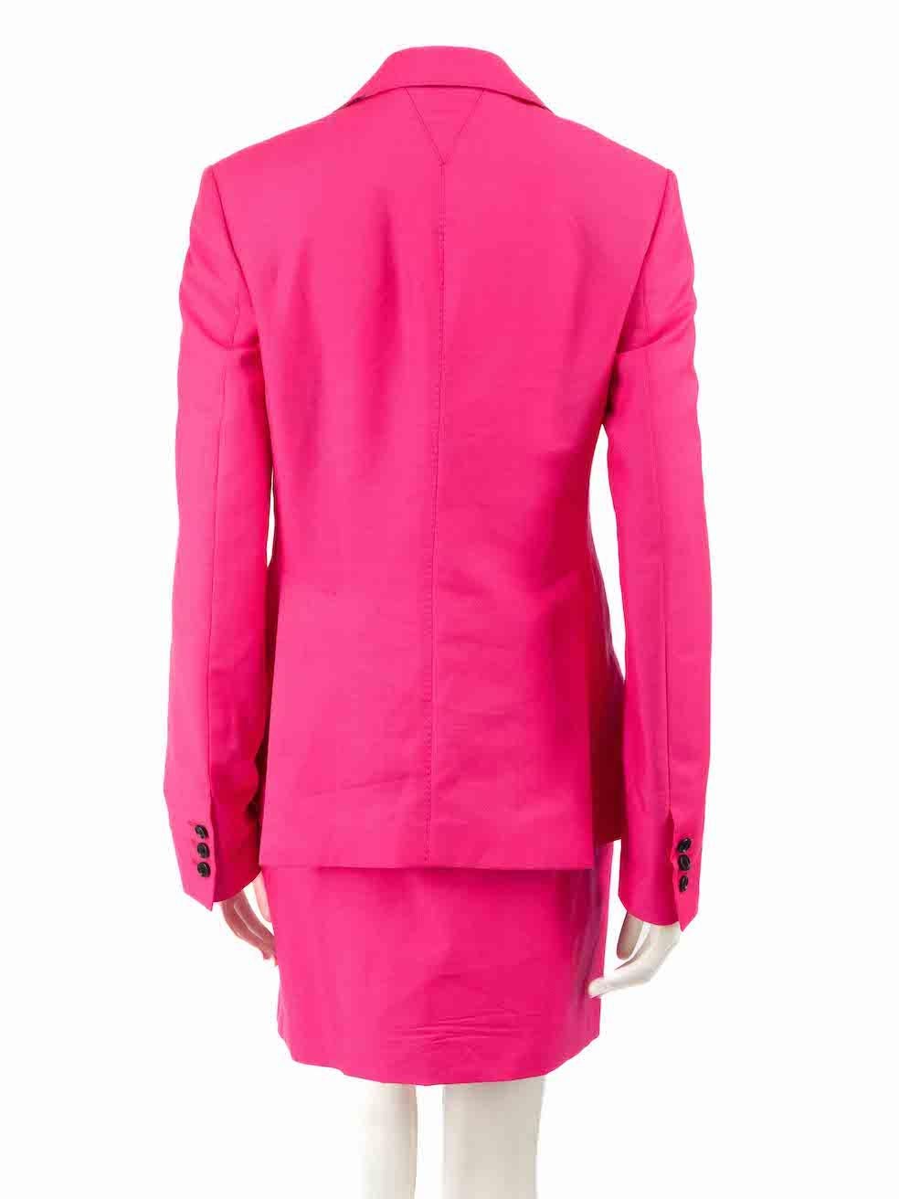 Versace Pink Wool Blazer & Skirt Co-ord Size XS In Excellent Condition For Sale In London, GB
