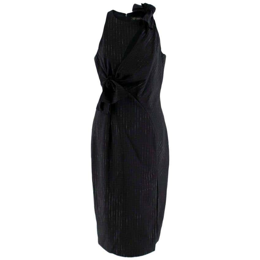 Valentino Black Stretch-Knit Snowdrop Square Neck Dress - US 10 For ...