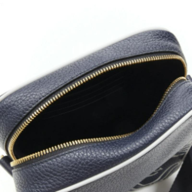 VERSACE Pop Medusa navy grey calf leather Greca crossbody messenger bag For Sale 4
