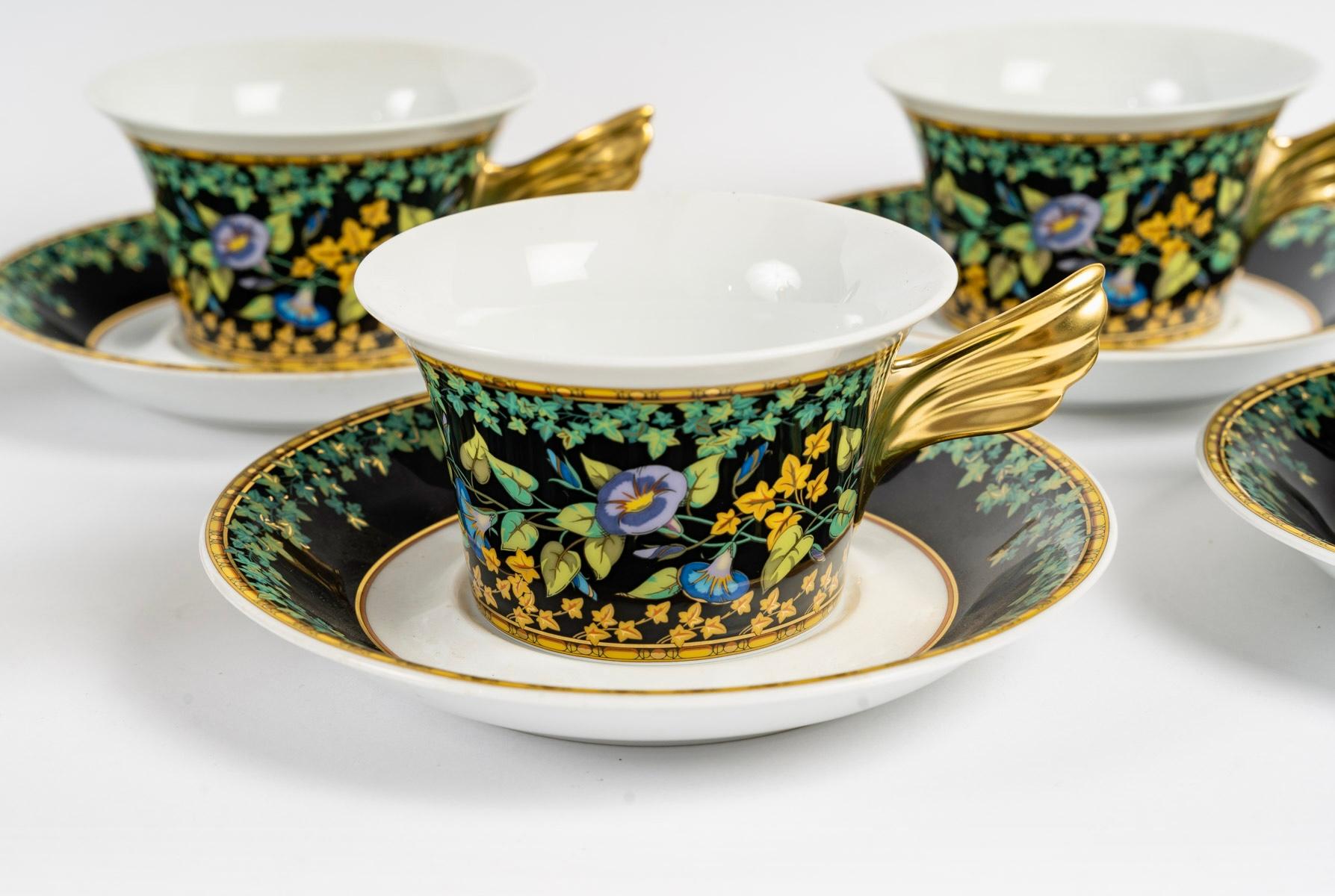 Versace - Servizio da tavola in porcellana per tè e caffè Oro Edera In condizioni buone in vendita a Boulogne Billancourt, FR