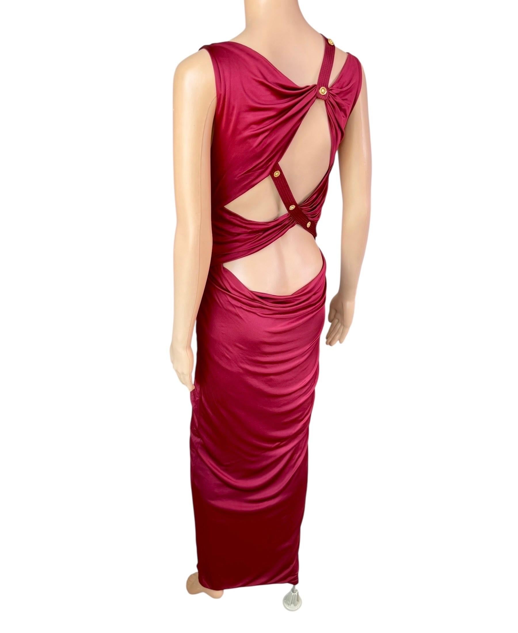 Women's Versace Pre Fall 2019 Runway Embellished Cutout Maxi Evening Dress Gown For Sale