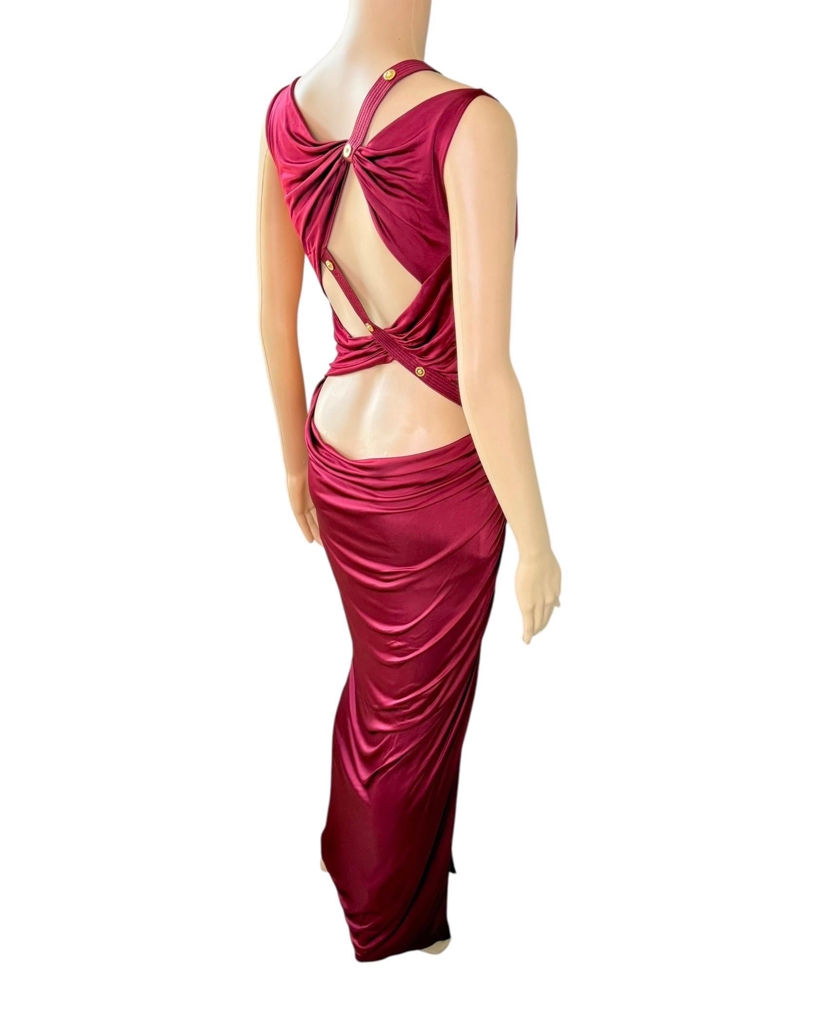 Versace Pre Fall 2019 Runway Embellished Cutout Maxi Evening Dress Gown For Sale 2