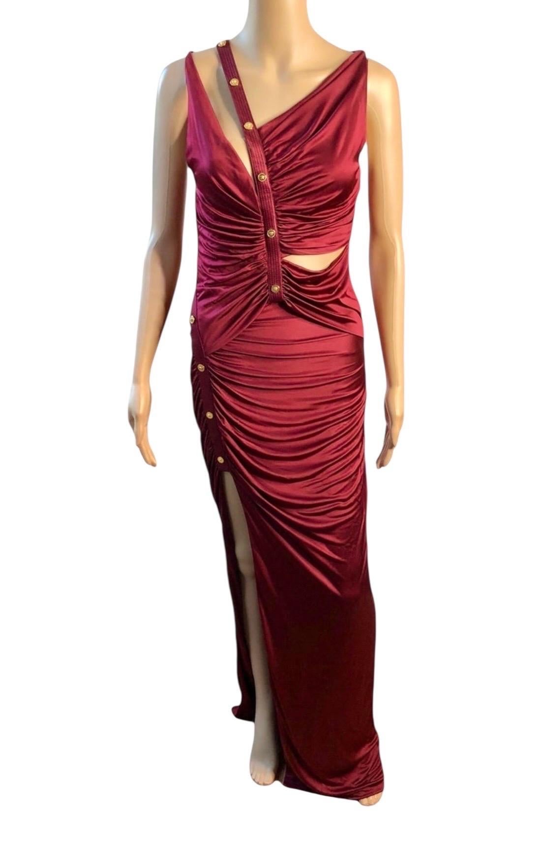 Versace Pre Fall 2019 Runway Embellished Cutout Maxi Evening Dress Gown For Sale 3