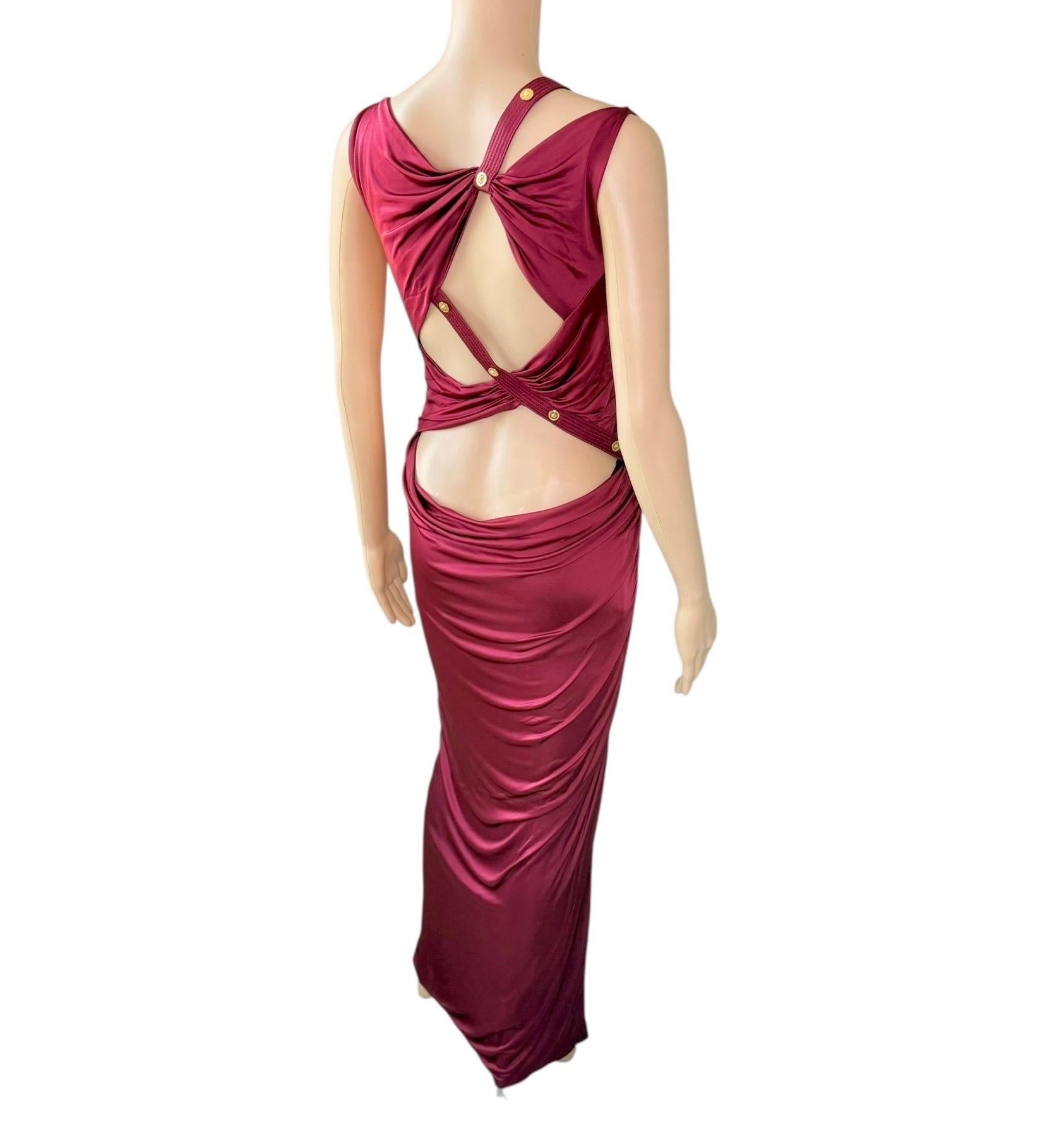 Versace Pre Fall 2019 Runway Embellished Cutout Maxi Evening Dress Gown For Sale 4
