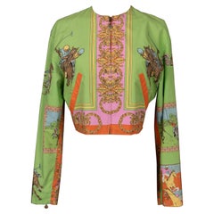 Vintage Versace Printed Dress with Equestrian Patterns