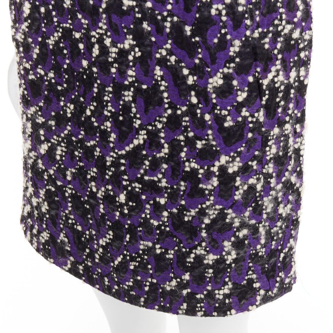 VERSACE purple black white tweed black jacquard sleeveless dress IT38 XS For Sale 2