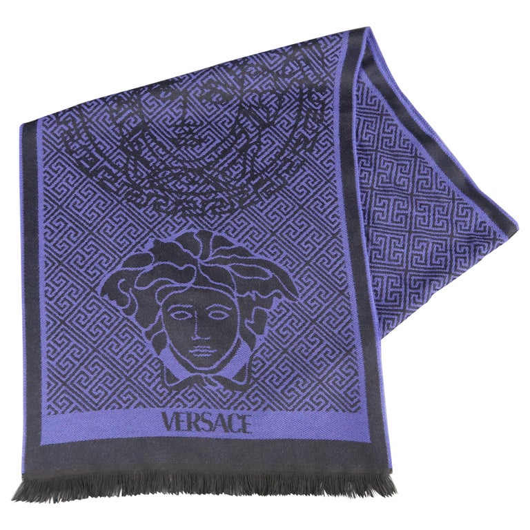 VERSACE Purple and Black Wool Medusa Scarf at 1stDibs | black and purple  scarf, purple versace scarf, versace purple scarf