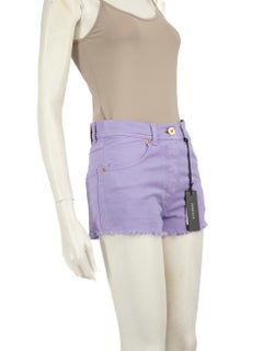 Versace Purple Denim Mini Shorts Size XS