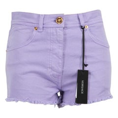 Versace Purple Denim Mini Shorts Size XS