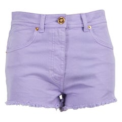 Versace Purple Denim Mini Shorts Size XS