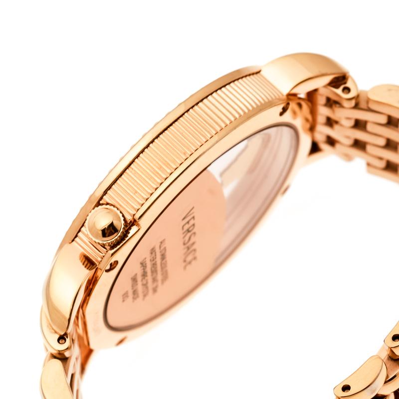 Versace Purple Gold Plated Stainless Steel Krios 93Q Women's Wristwatch 38 mm In Good Condition In Dubai, Al Qouz 2