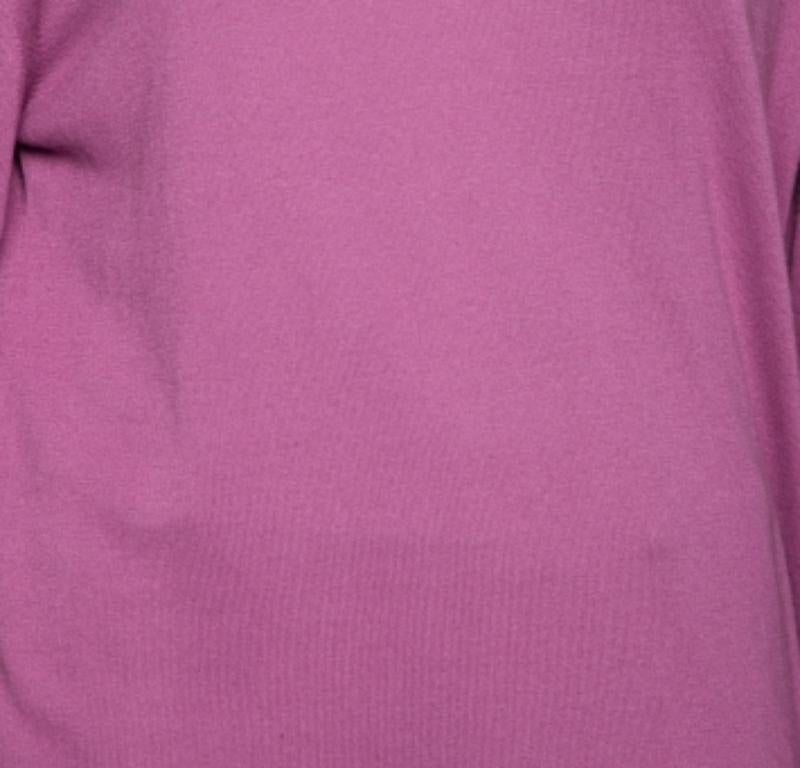 Women's Versace Purple Knit Greca Detailed Long Sleeve Sweater XL For Sale