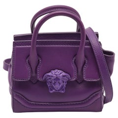 Versace Purple Leather Mini Medusa Empire Tote