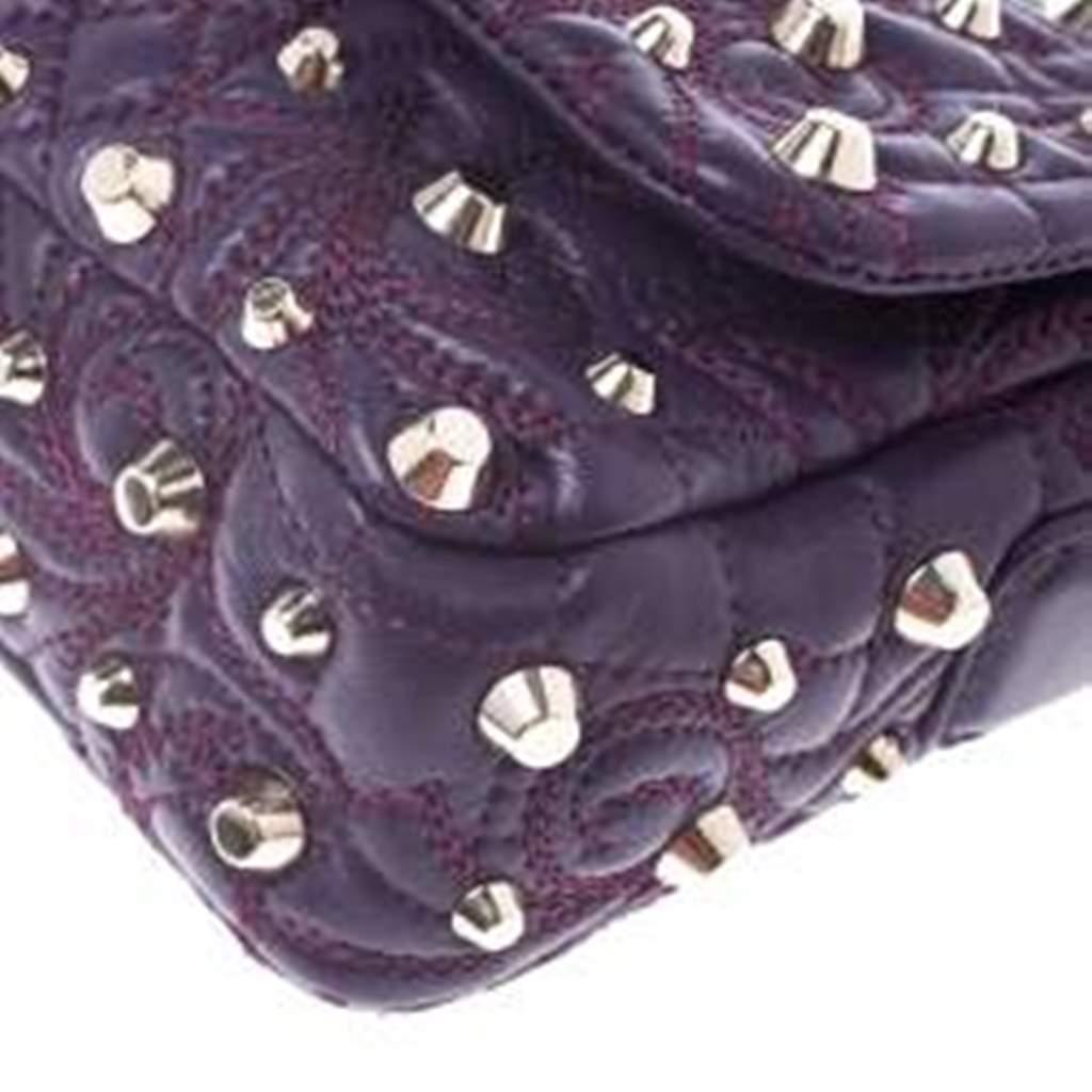 Versace Purple Leather Studded Tassel Vanitas Medea Shoulder Bag 5